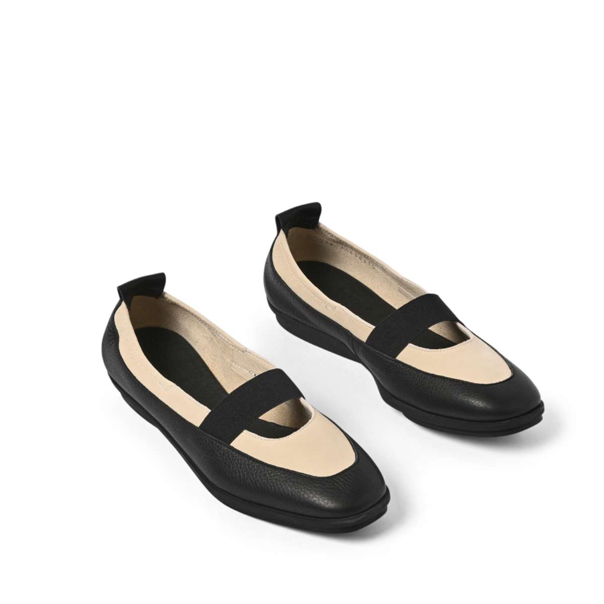 arche-dinova-womens-ballet-falts-black-beige-leather-26E1L801DINOVA5210NOIA5